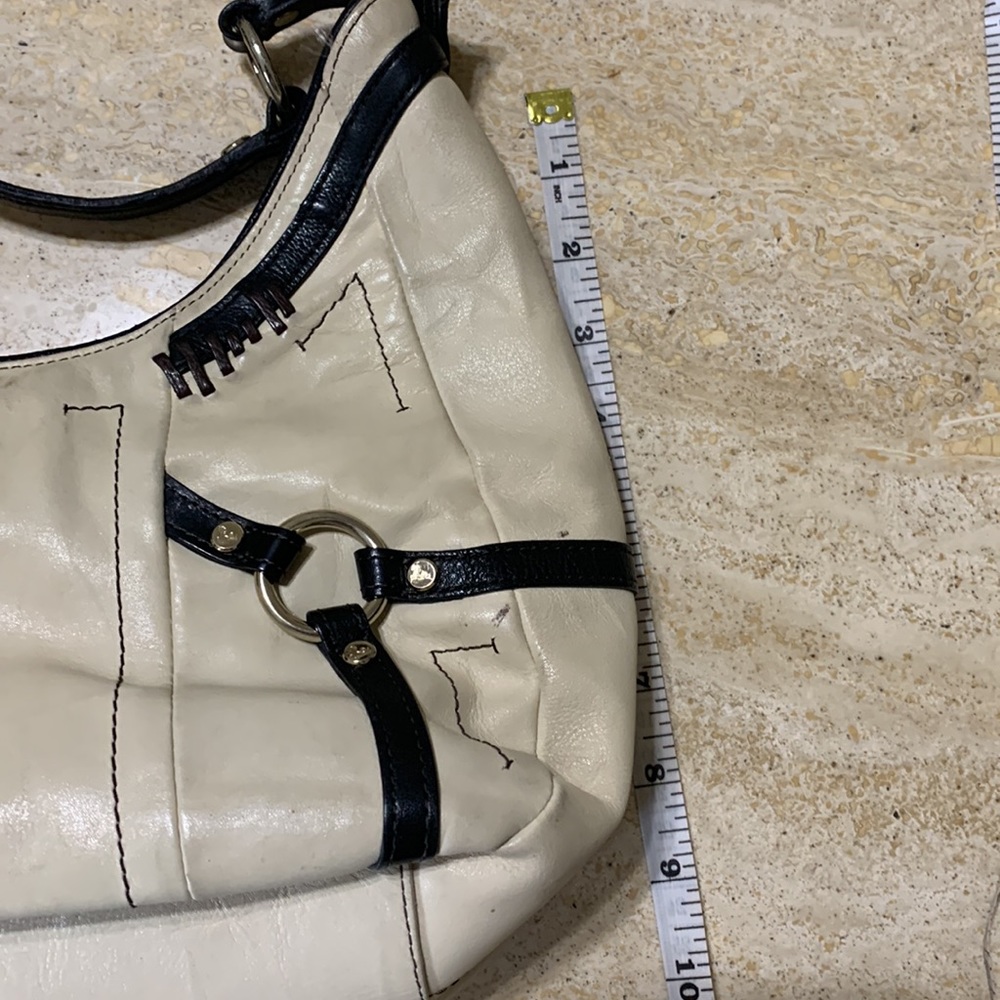 Tre Vero Crinkle Strips Purse Bag Shoulder Ivory … - image 4